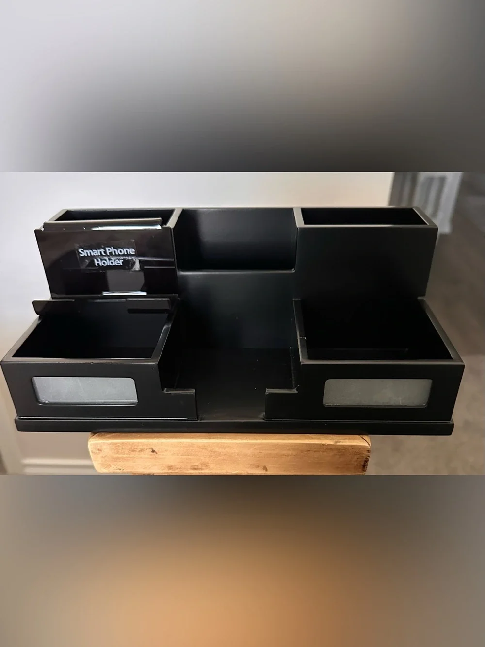 Black Desk Organizer Caddy - Multi-Compartment Home Storage